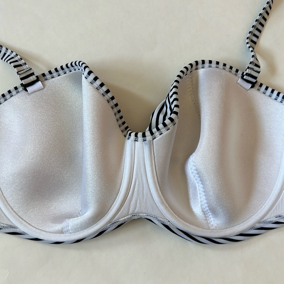 Panache Bikini Swim Top Removable Strap Black and White Stripes Size 34FF - Picture 7 of 12
